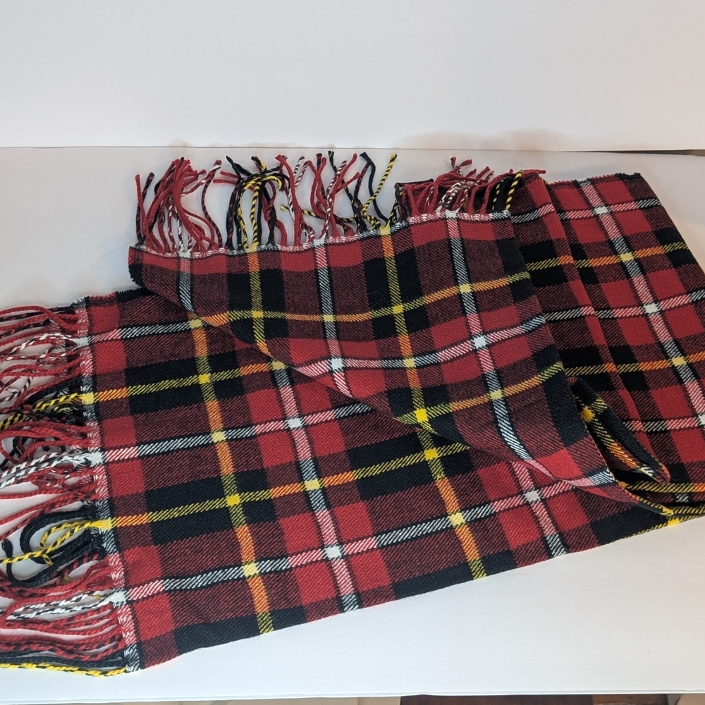 Plaid Fringe Scarf NWOT